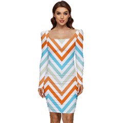 Pattern 36 Women Long Sleeve Ruched Stretch Jersey Dress by GardenOfOphir