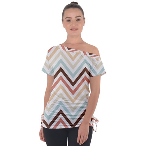 Pattern 38 Off Shoulder Tie-up Tee by GardenOfOphir