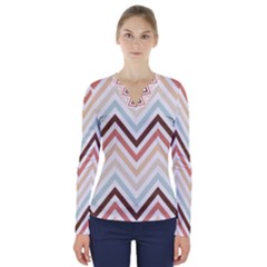 Pattern 38 V-neck Long Sleeve Top by GardenOfOphir