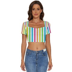 Pattern 41 Short Sleeve Square Neckline Crop Top  by GardenOfOphir