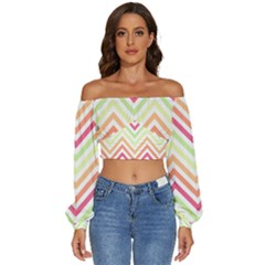 Pattern 39 Long Sleeve Crinkled Weave Crop Top