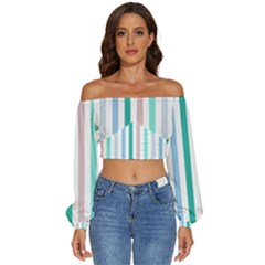 Pattern 43 Long Sleeve Crinkled Weave Crop Top