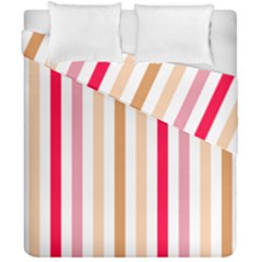 Stripe Pattern Duvet Cover Double Side (california King Size) by GardenOfOphir