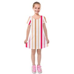 Stripe Pattern Kids  Short Sleeve Velvet Dress by GardenOfOphir