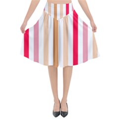 Stripe Pattern Flared Midi Skirt by GardenOfOphir