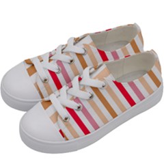 Stripe Pattern Kids  Low Top Canvas Sneakers by GardenOfOphir