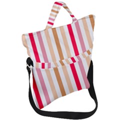 Stripe Pattern Fold Over Handle Tote Bag by GardenOfOphir