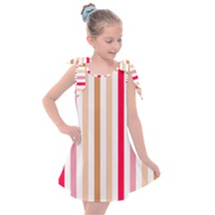 Stripe Pattern Kids  Tie Up Tunic Dress by GardenOfOphir