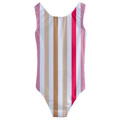 Stripe Pattern Kids  Cut-out Back One Piece Swimsuit by GardenOfOphir