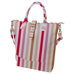 Stripe Pattern Buckle Top Tote Bag by GardenOfOphir