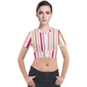 Stripe Pattern Short Sleeve Cropped Jacket View1