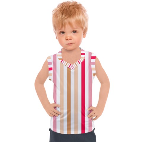 Stripe Pattern Kids  Sport Tank Top by GardenOfOphir