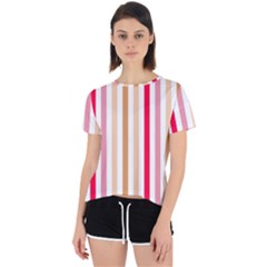 Stripe Pattern Open Back Sport Tee by GardenOfOphir