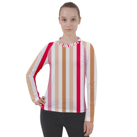 Stripe Pattern Women s Pique Long Sleeve Tee by GardenOfOphir