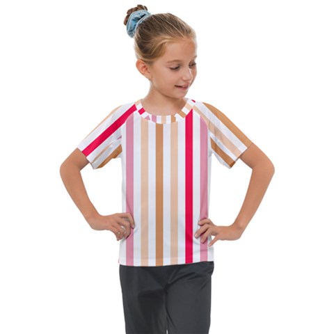 Stripe Pattern Kids  Mesh Piece Tee by GardenOfOphir