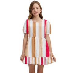 Stripe Pattern Kids  Short Sleeve Dolly Dress by GardenOfOphir