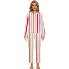 Stripe Pattern Womens  Long Sleeve Lightweight Pajamas Set by GardenOfOphir