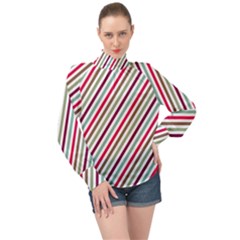 Pattern 47 High Neck Long Sleeve Chiffon Top by GardenOfOphir