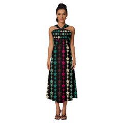 Pattern 48 Sleeveless Cross Front Cocktail Midi Chiffon Dress