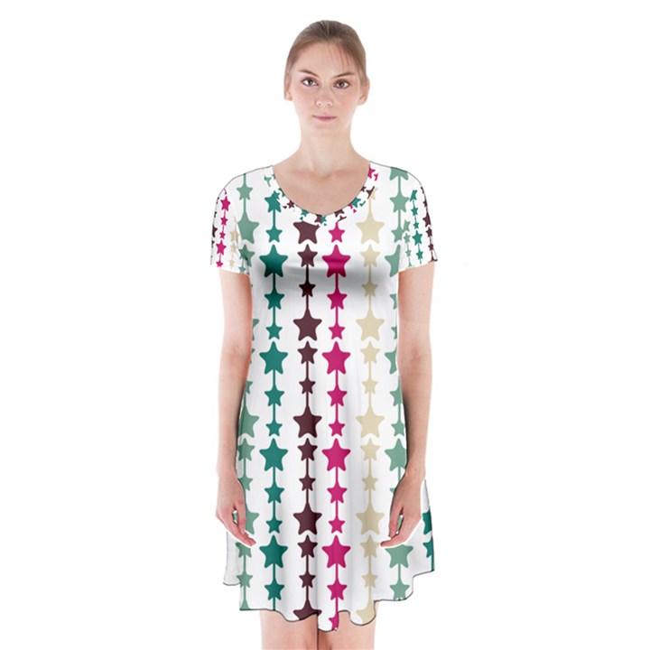 Pattern 49 Short Sleeve V-neck Flare Dress