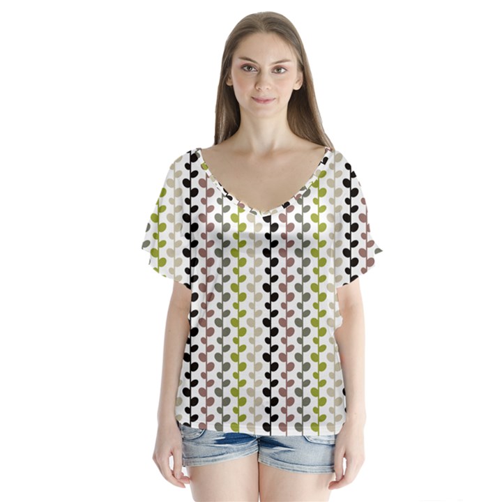 Pattern 51 V-Neck Flutter Sleeve Top