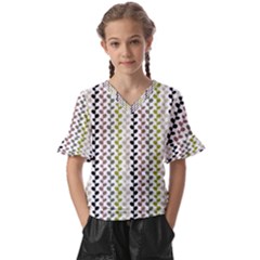 Pattern 51 Kids  V-Neck Horn Sleeve Blouse