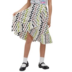 Pattern 51 Kids  Ruffle Flared Wrap Midi Skirt by GardenOfOphir