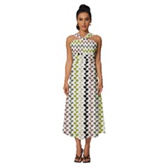 Pattern 51 Sleeveless Cross Front Cocktail Midi Chiffon Dress