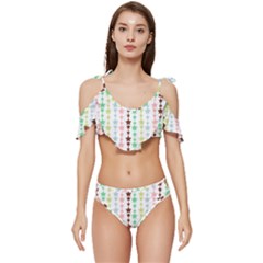 Pattern 50 Ruffle Edge Tie Up Bikini Set	