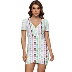 Pattern 50 Low Cut Cap Sleeve Mini Dress