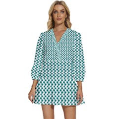 Pattern 56 V-neck Placket Mini Dress