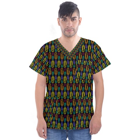 Pattern 61 Men s V-neck Scrub Top by GardenOfOphir