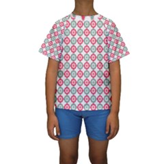 Elegant Pattern Kids  Short Sleeve Swimwear