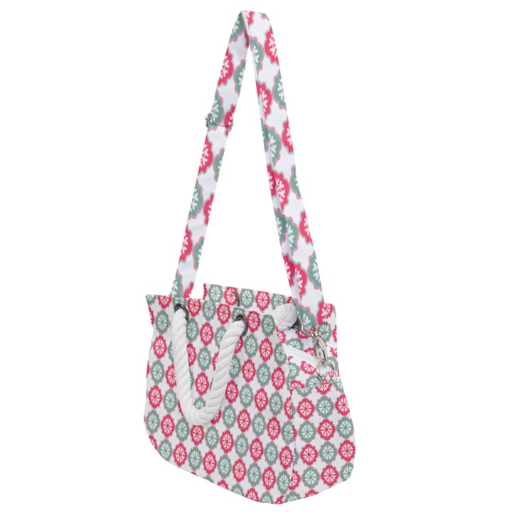 Elegant Pattern Rope Handles Shoulder Strap Bag