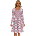 Elegant Pattern Long Sleeve Dress With Pocket View1