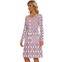 Elegant Pattern Long Sleeve Dress With Pocket View2