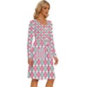 Elegant Pattern Long Sleeve Dress With Pocket View3