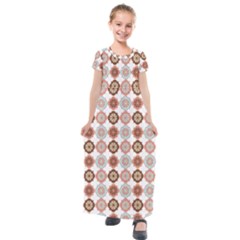 Trendy Pattern Kids  Short Sleeve Maxi Dress by GardenOfOphir