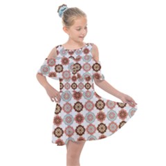 Trendy Pattern Kids  Shoulder Cutout Chiffon Dress by GardenOfOphir