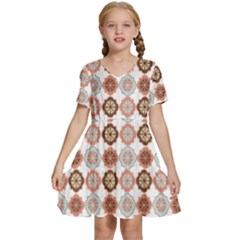 Trendy Pattern Kids  Short Sleeve Tiered Mini Dress by GardenOfOphir