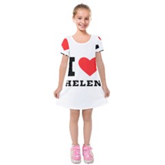 I Love Helen Kids  Short Sleeve Velvet Dress by ilovewhateva