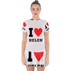 I Love Helen Drop Hem Mini Chiffon Dress by ilovewhateva