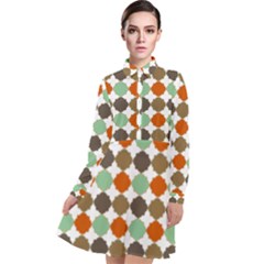 Stylish Pattern Long Sleeve Chiffon Shirt Dress by GardenOfOphir