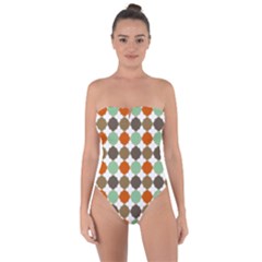 Stylish Pattern Tie Back One Piece Swimsuit by GardenOfOphir