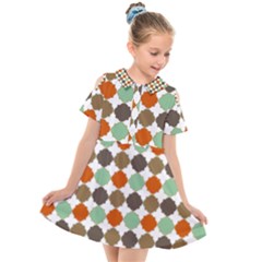 Stylish Pattern Kids  Short Sleeve Shirt Dress by GardenOfOphir