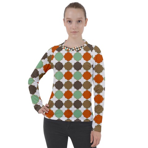 Stylish Pattern Women s Pique Long Sleeve Tee by GardenOfOphir