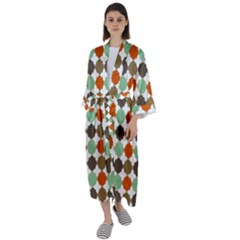 Stylish Pattern Maxi Satin Kimono by GardenOfOphir