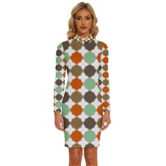 Stylish Pattern Long Sleeve Shirt Collar Bodycon Dress by GardenOfOphir