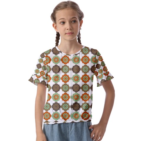 Pattern Kids  Cuff Sleeve Scrunch Bottom Tee by GardenOfOphir