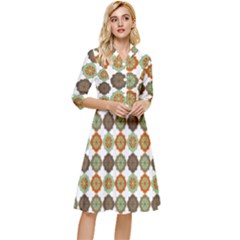 Pattern Classy Knee Length Dress by GardenOfOphir